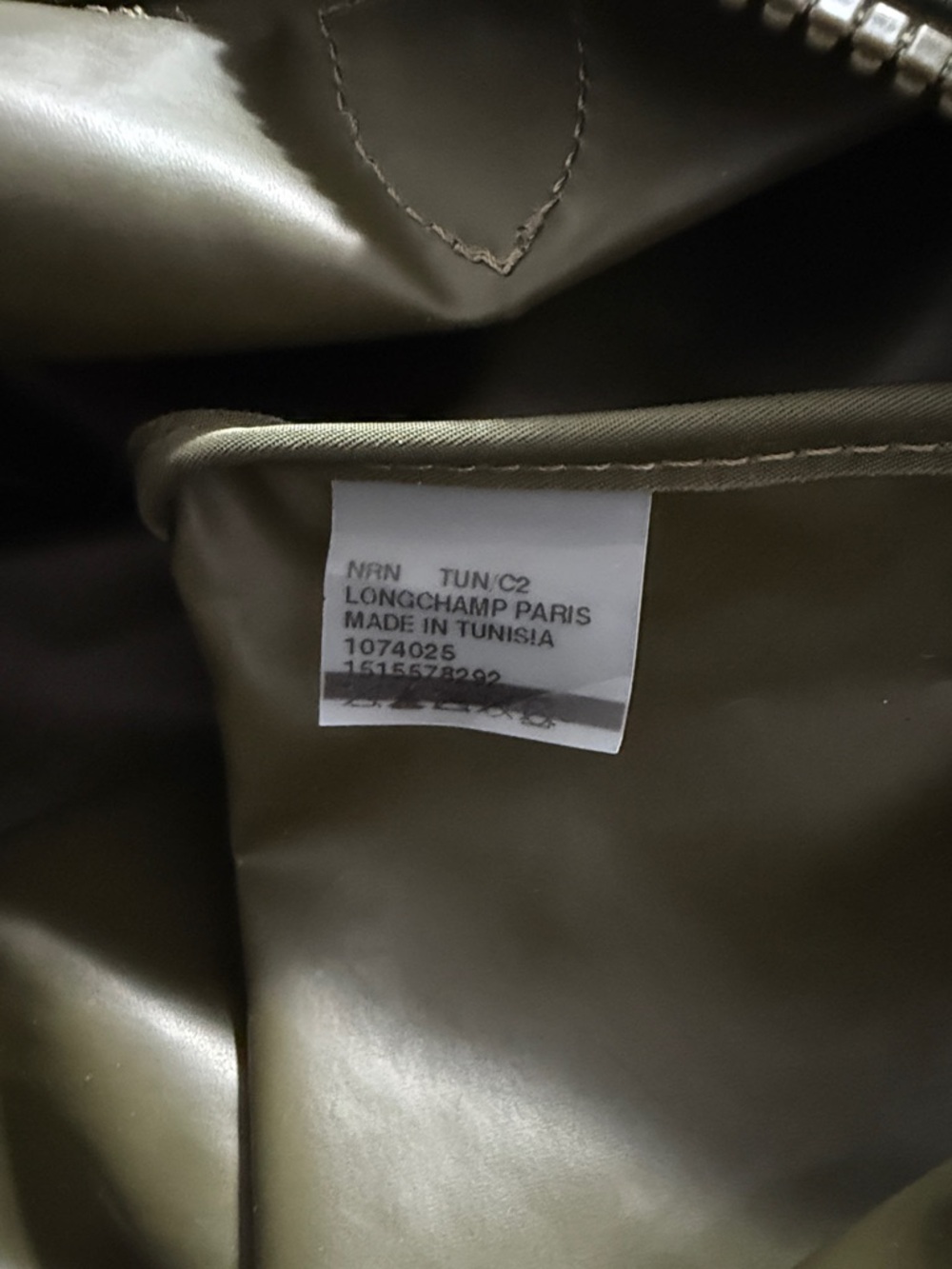 Longchamp Le Pliage Olive Nylon Tote with Leather Trim and Detachable Strap - Picture 8 of 9